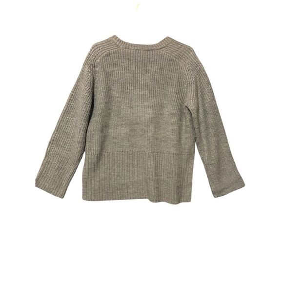 Zara Women's Gray V-Neck Pullover Sweater Size M Long Sleeve Casual - Picture 4 of 9